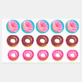 かわいい絵を描デジタルフレッシュ焼いたドーナツ ラベル (シート)