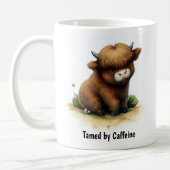 かわいい絵を描ハイランダー牛のデジタル コーヒーマグカップ