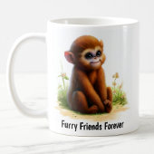 かわいい絵を描ハウラー猿のデジタル コーヒーマグカップ