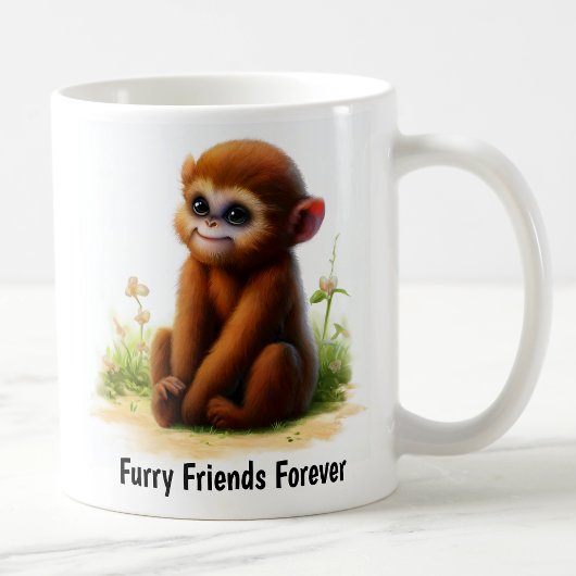 かわいい絵を描ハウラー猿のデジタル コーヒーマグカップ