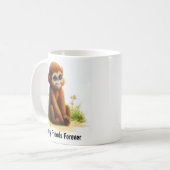 かわいい絵を描ハウラー猿のデジタル コーヒーマグカップ (正面左)