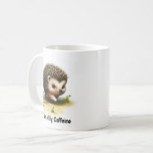 かわいい絵を描ハリネズミのデジタル コーヒーマグカップ (正面左)