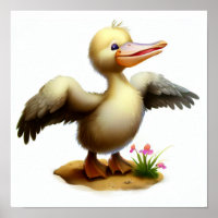 かわいい絵を描ペリカンのデジタル