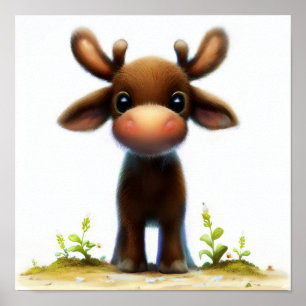 かわいい絵を描ムースのデジタル ポスター