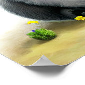 かわいい絵を描ヤクのデジタル ポスター (角)