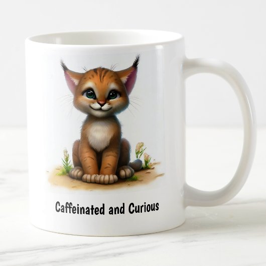 かわいい絵を描ヤマネコのデジタル コーヒーマグカップ
