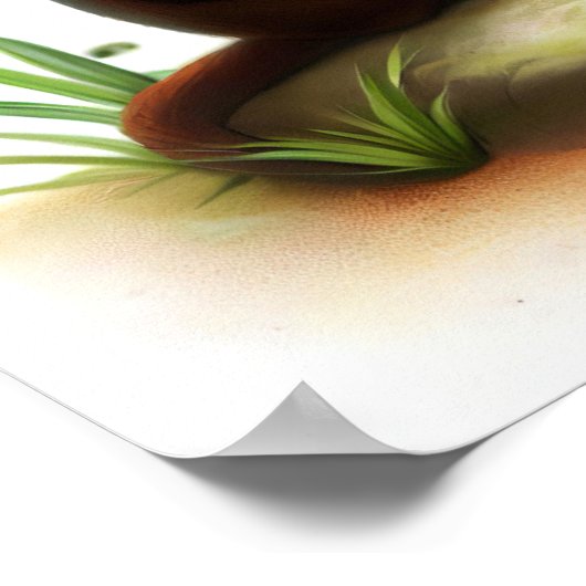 かわいい絵を描リスの猿のデジタル ポスター (角)