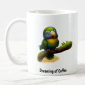 かわいい絵を描仮面のオウムのデジ輝くタル コーヒーマグカップ