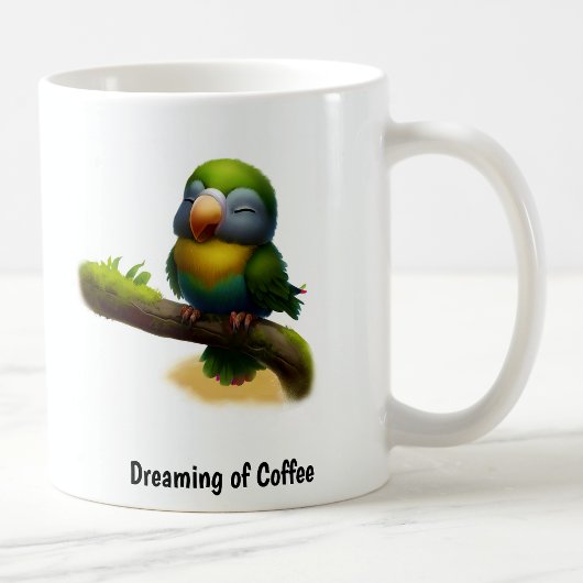 かわいい絵を描仮面のオウムのデジ輝くタル コーヒーマグカップ