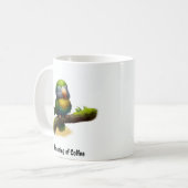 かわいい絵を描仮面のオウムのデジ輝くタル コーヒーマグカップ (正面左)