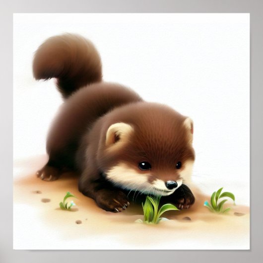 かわいい絵を描小さなデジタル ポスター (正面)