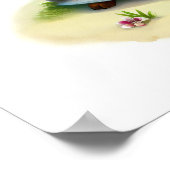 かわいい絵を描島のデジタルキツネ ポスター (角)