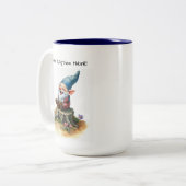 かわいい絵を描格言の水色 ツートーンマグカップ (正面左)
