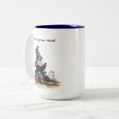 かわいい絵を描格言の水色 ツートーンマグカップ (正面左)