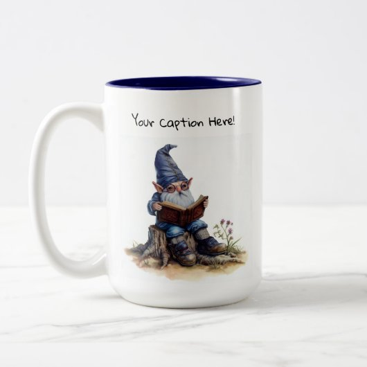 かわいい絵を描格言の水色 ツートーンマグカップ (左)