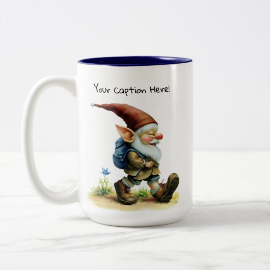 かわいい絵を描格言の水色 ツートーンマグカップ (左)