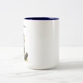 かわいい絵を描格言の水色 ツートーンマグカップ (中央)