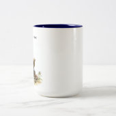 かわいい絵を描格言の水色 ツートーンマグカップ (中央)