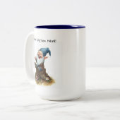 かわいい絵を描格言の水色 ツートーンマグカップ (正面左)