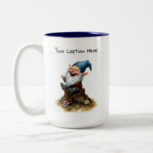 かわいい絵を描格言の水色 ツートーンマグカップ (左)