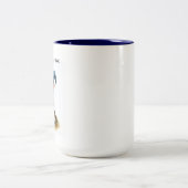 かわいい絵を描格言の水色 ツートーンマグカップ (中央)