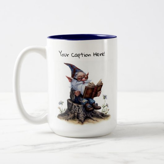 かわいい絵を描格言の水色 ツートーンマグカップ (左)