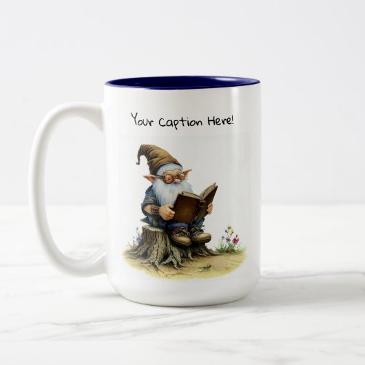 かわいい絵を描格言の水色 ツートーンマグカップ (左)