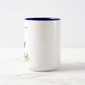 かわいい絵を描格言の水色 ツートーンマグカップ (中央)