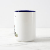 かわいい絵を描格言の水色 ツートーンマグカップ (中央)