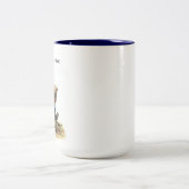 かわいい絵を描格言の水色 ツートーンマグカップ (中央)