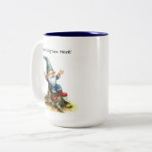 かわいい絵を描格言の水色 ツートーンマグカップ (正面左)