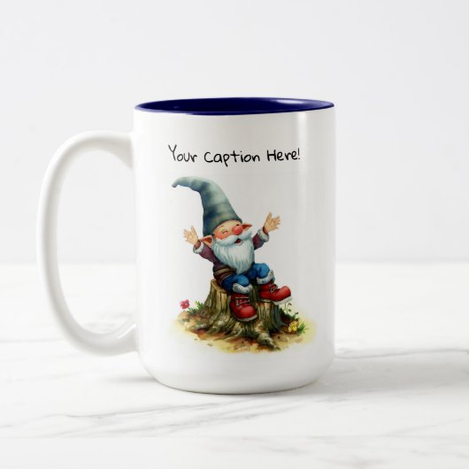 かわいい絵を描格言の水色 ツートーンマグカップ (左)