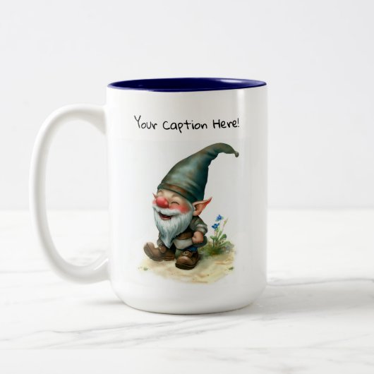 かわいい絵を描格言の水色 ツートーンマグカップ (左)