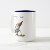 かわいい絵を描格言の水色 ツートーンマグカップ (正面左)