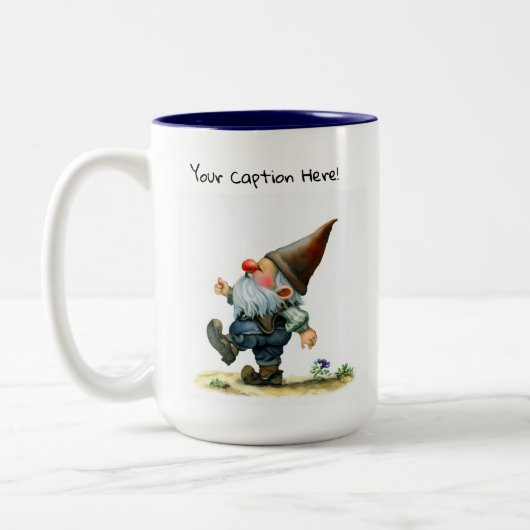 かわいい絵を描格言の水色 ツートーンマグカップ (左)