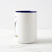 かわいい絵を描格言の水色 ツートーンマグカップ (中央)