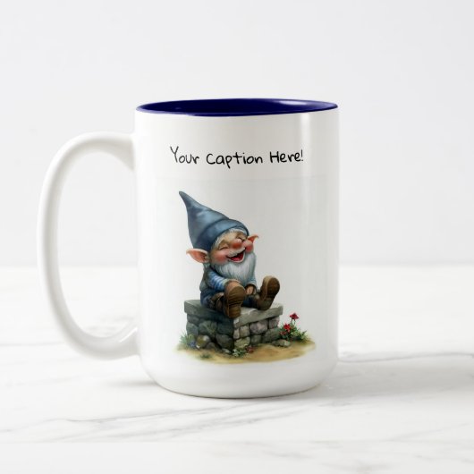 かわいい絵を描格言の水色 ツートーンマグカップ (左)