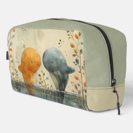 かわいい絵を描水色のクジラ ドップキット (右コーナー)