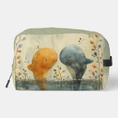 かわいい絵を描水色のクジラ ドップキット (裏面)