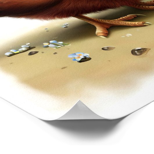 かわいい絵を描若いインディアンのデジタル ポスター (角)