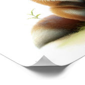 かわいい絵を描若いキツネの3D水彩画 ポスター (角)