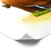 かわいい絵を描若い牛のデジタル ポスター (角)