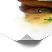 かわいい絵を描若い牛のデジタル ポスター (角)