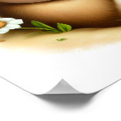 かわいい絵を描若き女性の3D水彩画 ポスター (角)