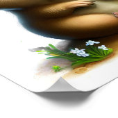 かわいい絵を描若き女性の3D水彩画 ポスター (角)