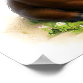 かわいい絵を描若者のデジタル ポスター (角)