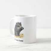 かわいい絵を描農場豚のデジタル コーヒーマグカップ (正面左)