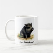 かわいい絵を描農場豚のデジタル コーヒーマグカップ (左)