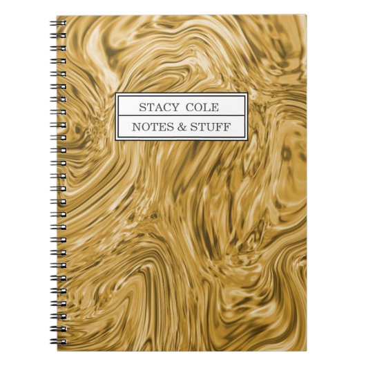 かわいい絵を描金ゴールド名パーソナライズされた ノートブック (正面)