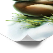 かわいい絵を描雪だるまウサギのデジタル ポスター (角)